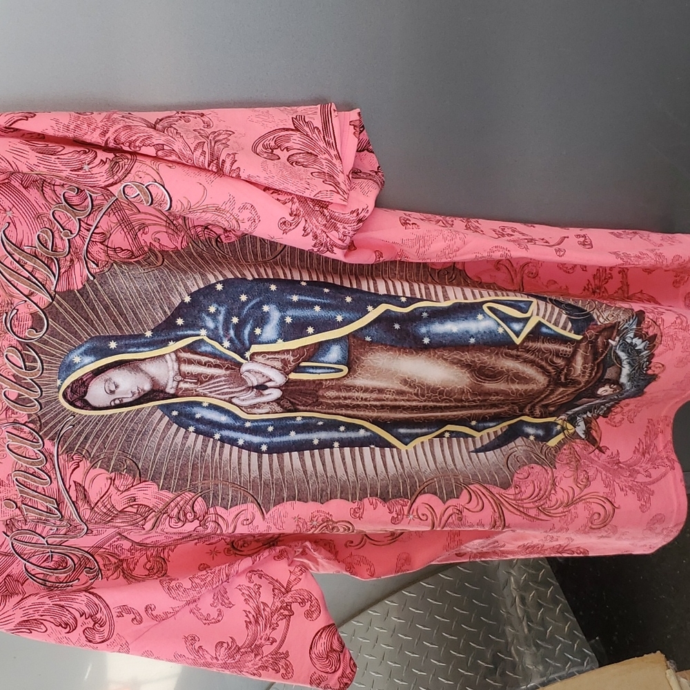 (NEW)Virgen De Guadalupe Pink Shirt